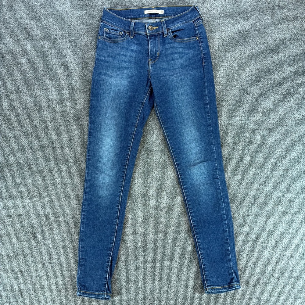 Levis 710 Super Skinny Jeans Womens 25 Medium Wash‎ Blue Denim Stretch Slim Fit